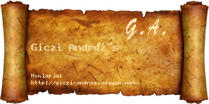 Giczi András névjegykártya